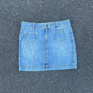 vintage 2000s tommy hilfiger stonewash denim y2k midi skirt